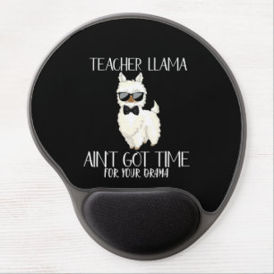 Cute and Funny Teacher Llama Custom Name Gel Mouse Pad