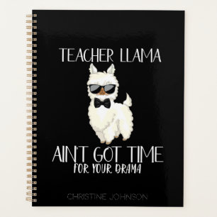 Cute and Funny Teacher Llama Custom Name Planner