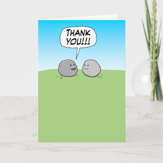 Cute and Funny Thank You Card: You Rock! (Front)