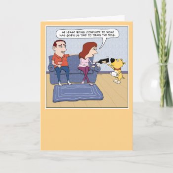 Cute And Funny Training Dog To Pour Wine Card by chuckink at Zazzle