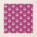 Cute and Funny Unicorn Saying Magical AF Scarf<br><div class="desc">A chiffon scarf with a repeating pattern. Designed with a humorous design. A sleeping uncorn with a fancy mane and tail. Deocrated with a trio of stars. A rainbow arched overhead. A circular wreath made up of clouds, hearts and flowers for additional girly flair. Typography says Magical AF. Humorous and...</div>