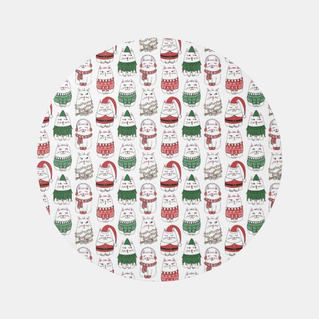 Cute and Funny X-mas Cat Rug (Front)