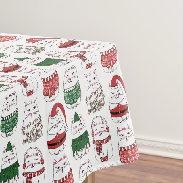 Cute and Funny X-mas Cat Tablecloth (In Situ)