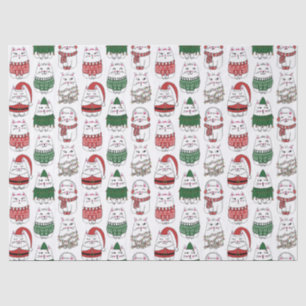 Cute and Funny X-mas Cat Tissue Paper