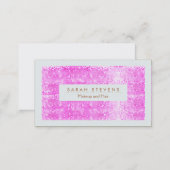 Cute and Girly Hot Pink Sequins Makeup and Hair Business Card (Front/Back)