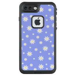 Cute and girly pastel blue and white daisy pattern LifeProof FRĒ iPhone 7 plus case