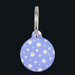 Cute and girly pastel blue and white daisy pattern pet tag<br><div class="desc">Feminine daisy pattern and pastel blue background.</div>
