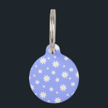 Cute and girly pastel blue and white daisy pattern pet tag<br><div class="desc">Feminine daisy pattern and pastel blue background.</div>