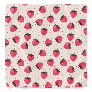 Cute and Girly Pink Strawberries Pattern Bandana