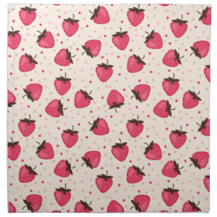 Cute and Girly Pink Strawberries Pattern Cloth Napkin