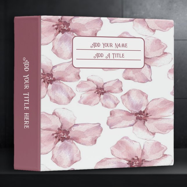 Cute and Girly Pretty Pink Floral 3 Ring Binder (Creator Uploaded)