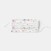 Cute and girly purple and blush pink flowers adult cloth face mask (Front, Folded)