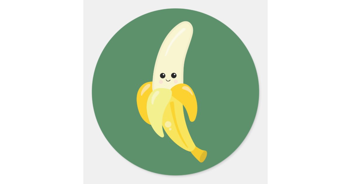 Cute And Happy Banana Classic Round Sticker Zazzle Com