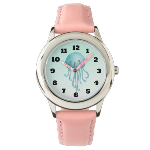 Cute and Happy Blue_Green Jellyfish Watch