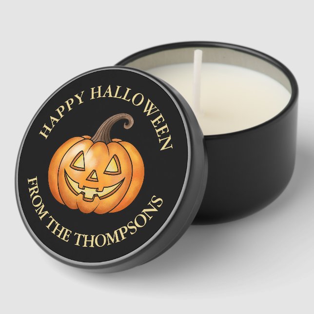 Cute And Happy Cartoon Pumpkin Halloween Mini Candle Favors (Corner)