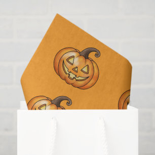 Cute And Happy Cartoon Pumpkin Halloween Pattern Tissue Paper
