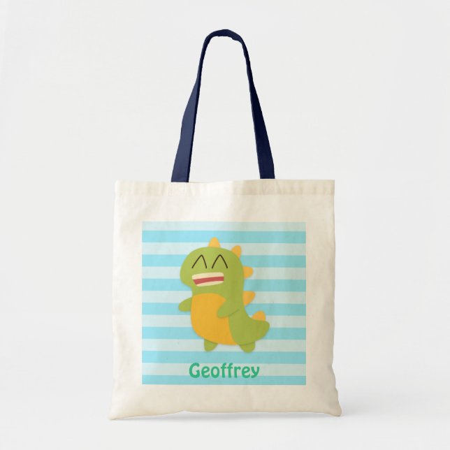 Cute and Happy Dinosaur Kids Personalized Tote (Front)