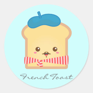 Cute and Happy French toast Classic Round Sticker