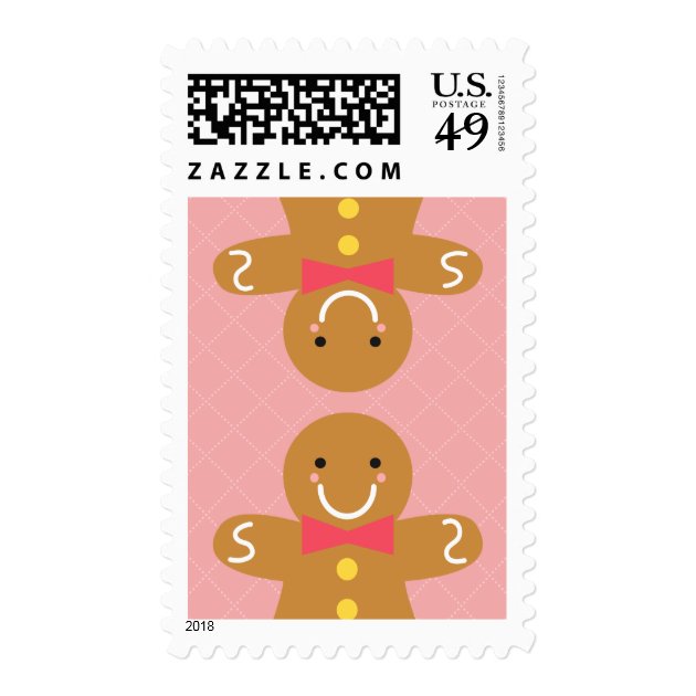 Cute And Happy Gingerbread Men For Christmas Postage