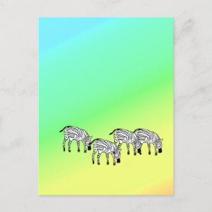 Cute and Happy Kenya Zebra Birthday Holiday Postcard