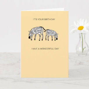 Cute and Happy Kenya Zebras Birthday Card