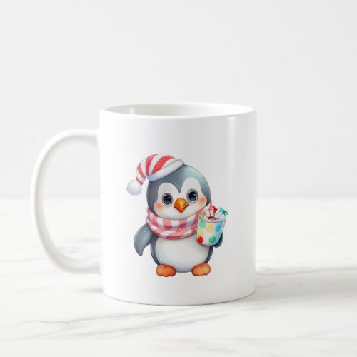 Cute and Happy Penguin with Snack  Coffee Mug