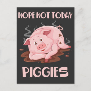 Cute and Lazy Pig Funny Hog Sleeping Farm Animal Postcard