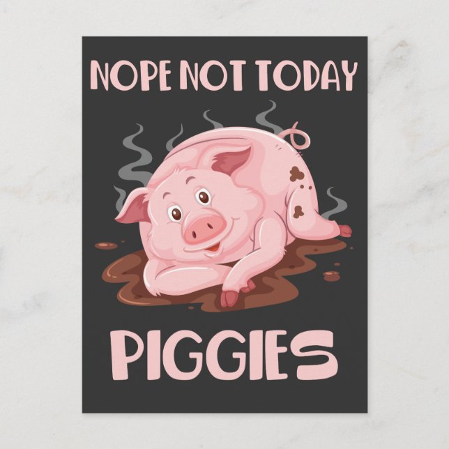 Cute and Lazy Pig Funny Hog Sleeping Farm Animal Postcard (Front)