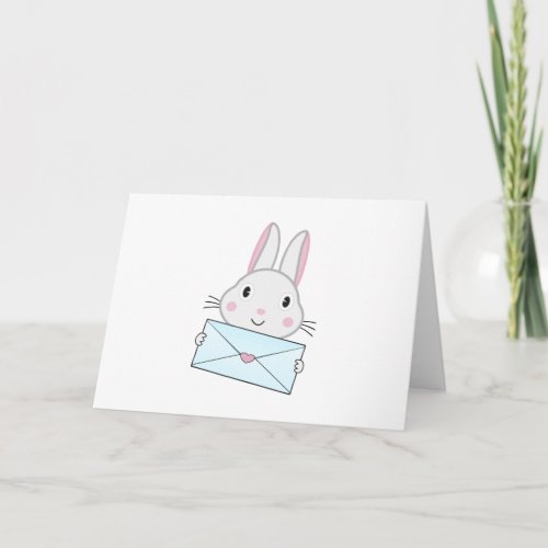 Cute and lovely Bunny holding Love Letter Card