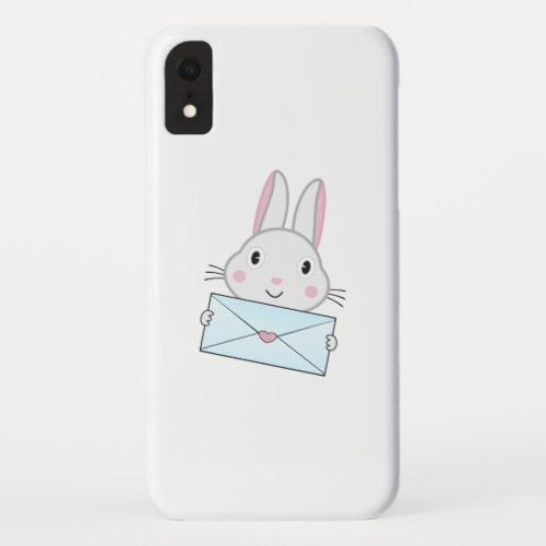 Cute and lovely Bunny holding Love Letter iPhone XR Case