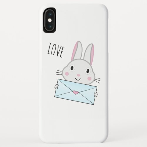 Cute and lovely Bunny holding Love Letter iPhone XS Max Case