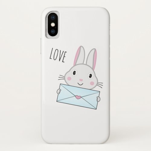 Cute and lovely Bunny holding Love Letter iPhone XS Case