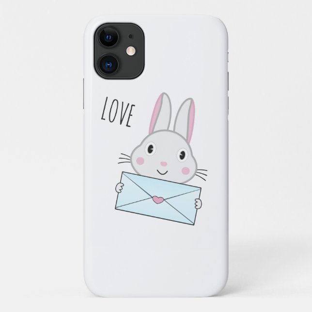 Cute and lovely Bunny holding Love Letter Case-Mate iPhone Case (Back)