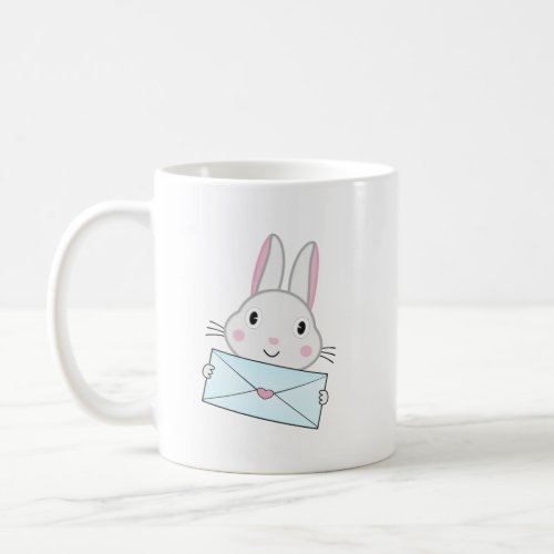 Cute and lovely Bunny holding Love Letter Coffee Mug