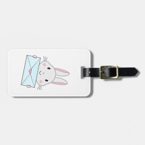 Cute and lovely Bunny holding Love Letter Luggage Tag