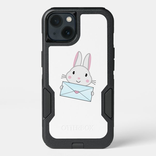 Cute and lovely Bunny holding Love Letter Otterbox iPhone Case (Back)