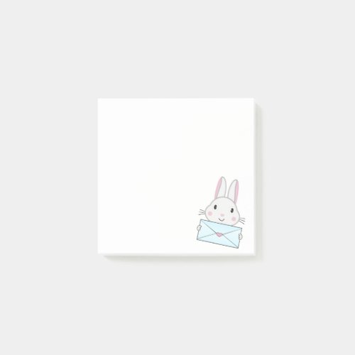 Cute and lovely Bunny holding Love Letter Post_it Notes