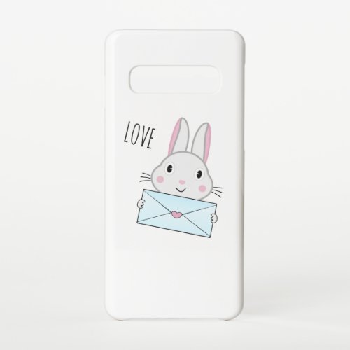 Cute and lovely Bunny holding Love Letter Samsung Galaxy S10 Case