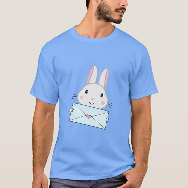 Cute and lovely Bunny holding Love Letter T-Shirt (Front)