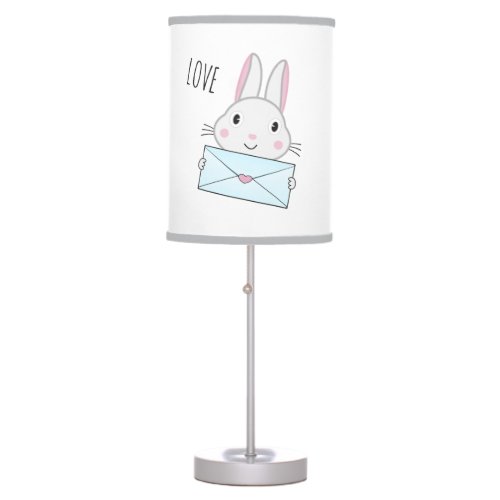 Cute and lovely Bunny holding Love Letter Table Lamp