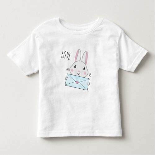 Cute and lovely Bunny holding Love Letter Toddler T_shirt