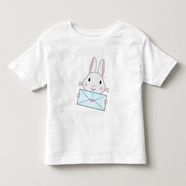 Cute and lovely Bunny holding Love Letter Toddler T-shirt (Front)