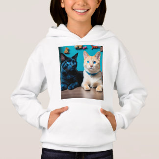 Cute and lovely happy dogs and cats. hoodie