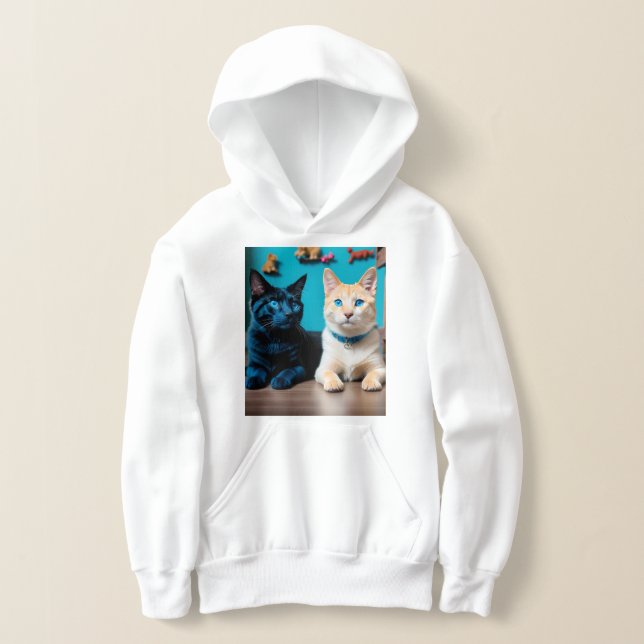 Cute and lovely happy dogs and cats. hoodie (Laydown)
