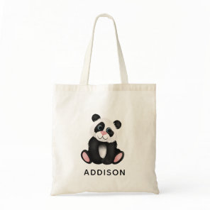 Cute and Minimalist Jungle Panda Bear Tote Bag