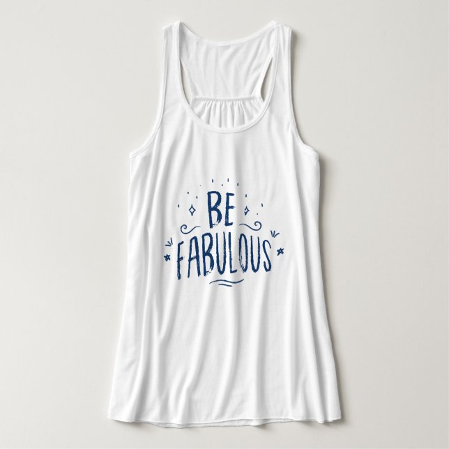 Cute and minimalist quote l navy and white tank top (Design Front)