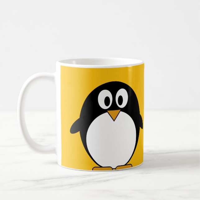 Cute and Modern Cartoon Penguin Coffee Mug (Left)
