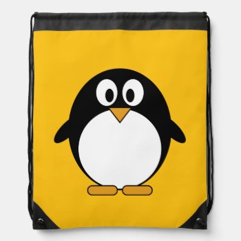 Cute And Modern Cartoon Penguin Drawstring Bag by MyPetShop at Zazzle