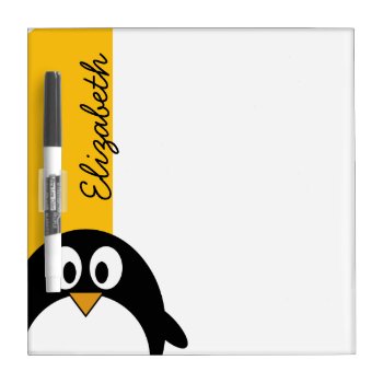 Cute And Modern Cartoon Penguin Dry Erase Board by MyPetShop at Zazzle