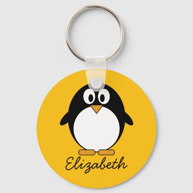 Cute and Modern Cartoon Penguin Keychain (Front)